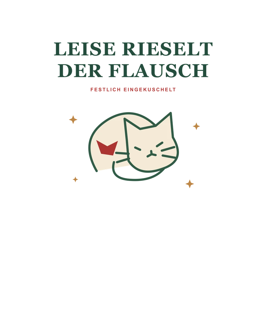 Eingerollte Katze und Leise rieselt der Flausch