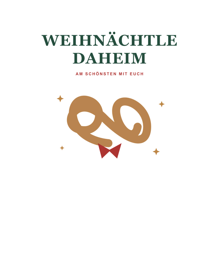 Brezel mit Schleife und Weihnächtle daheim